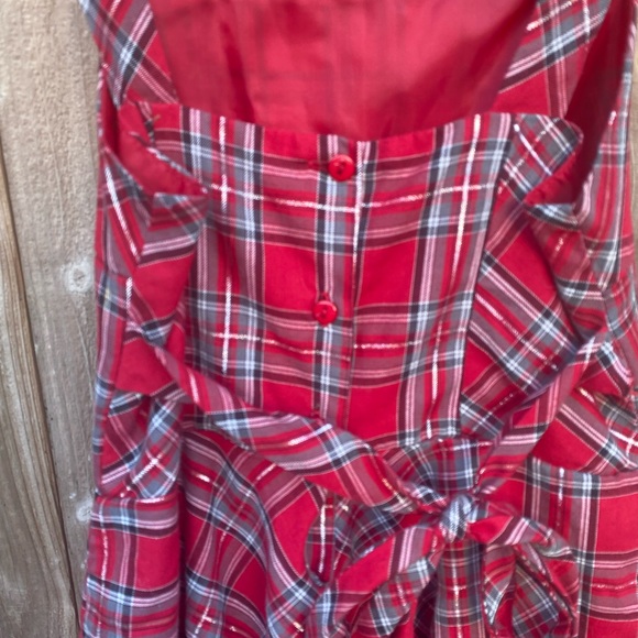 Christmas Plaid Dress with Red Net Slip - Picture 6 of 9